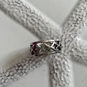 Brighton silver toned carved ring